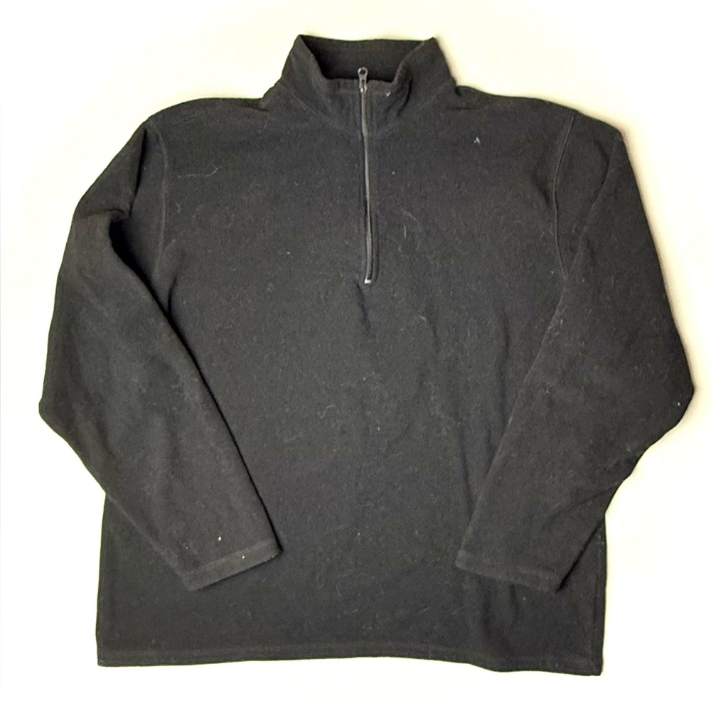 Old Navy Fleece Jacket Mens XL Black Full Zip Pockets Collar Long‎ Sleeve Spring
